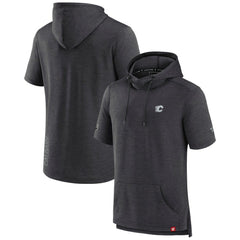 Calgary Flames - Fanatics Authentic Pro Short Sleeve Pullover Hoodie Heather Charcoal