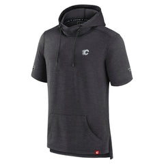 Calgary Flames - Fanatics Authentic Pro Short Sleeve Pullover Hoodie Heather Charcoal