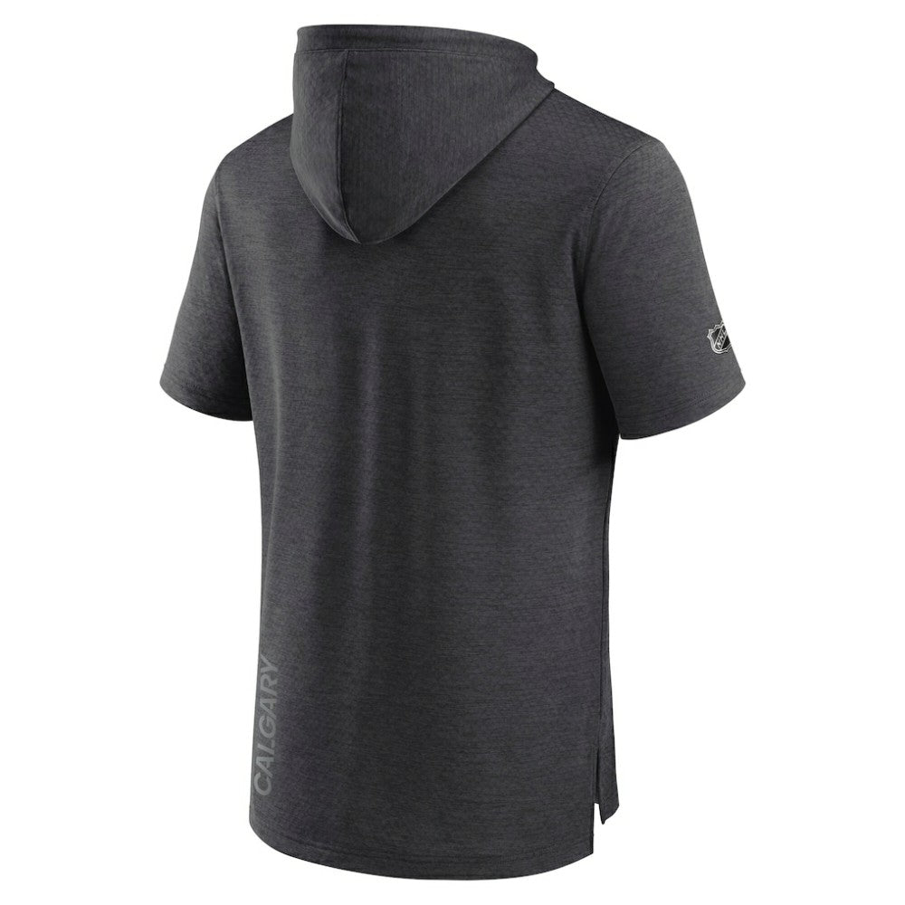 Calgary Flames - Fanatics Authentic Pro Short Sleeve Pullover Hoodie Heather Charcoal
