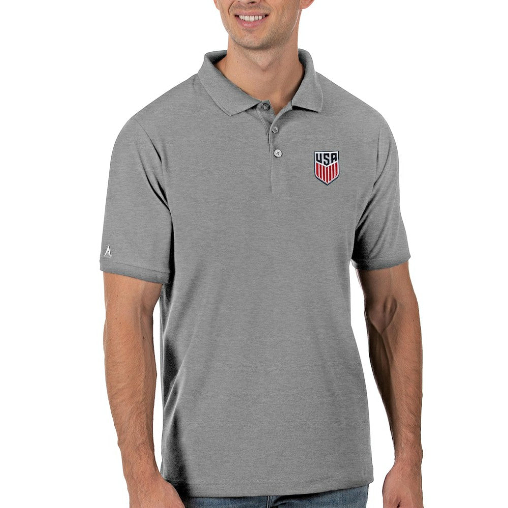 USMNT Antigua Legacy Pique Polo - Gray