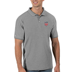 USMNT Antigua Legacy Pique Polo - Gray