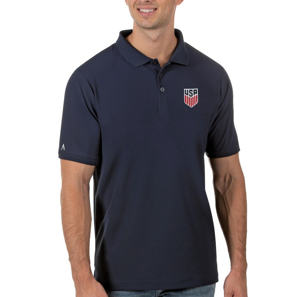 USMNT Antigua Legacy Pique Polo - Navy