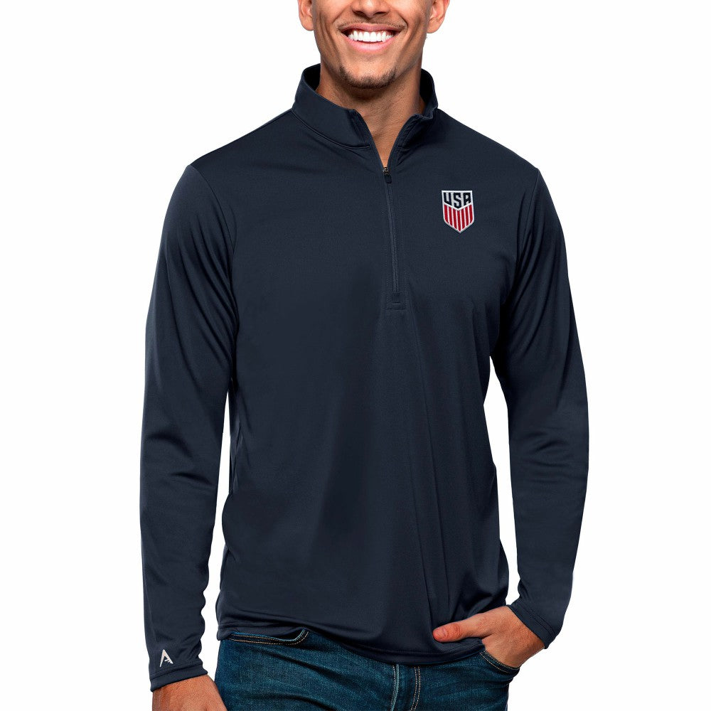 USMNT Antigua Tribute Quarter-Zip Pullover Top - Navy