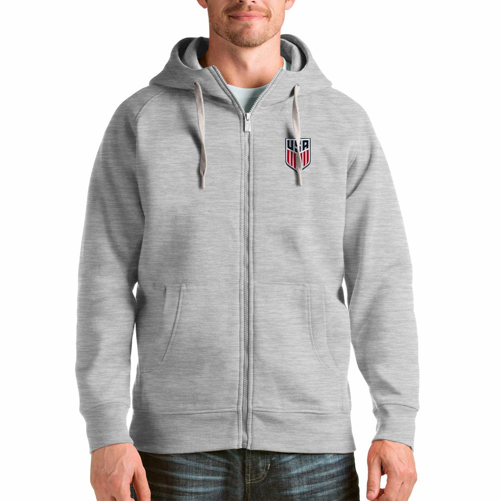 USMNT Antigua Victory Full-Zip Hoodie - Gray