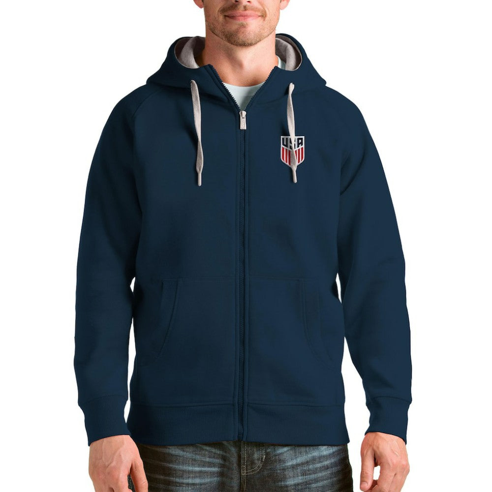 USMNT Antigua Victory Full-Zip Hoodie - Navy