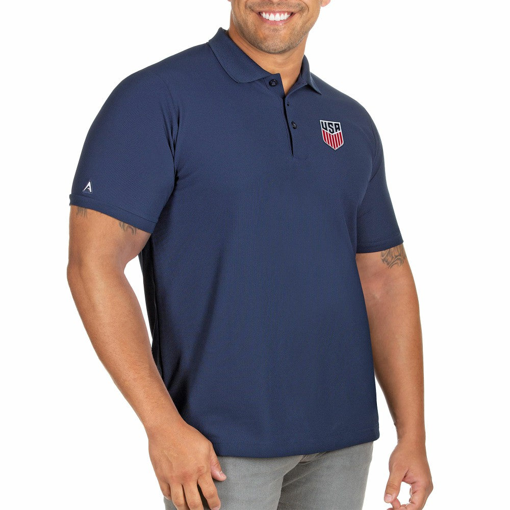 USMNT Antigua Legacy Pique Big & Tall Polo - Navy