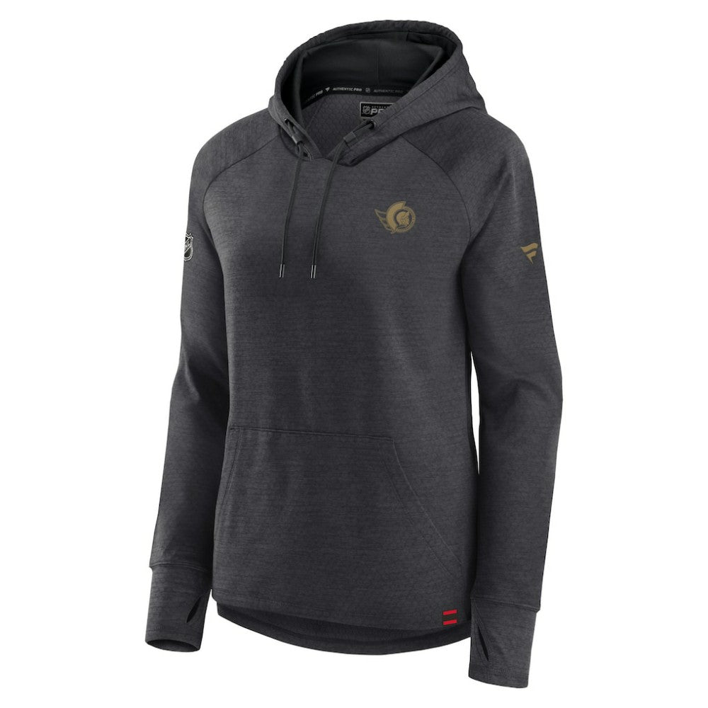 Ottawa Senators - Fanatics Women's Authentic Pro Pullover Hoodie Heather Charcoal