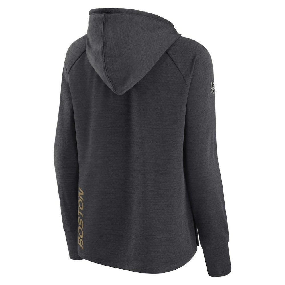 Boston Bruins Fanatics Women's Authentic Pro Pullover Hoodie Heather Charcoal