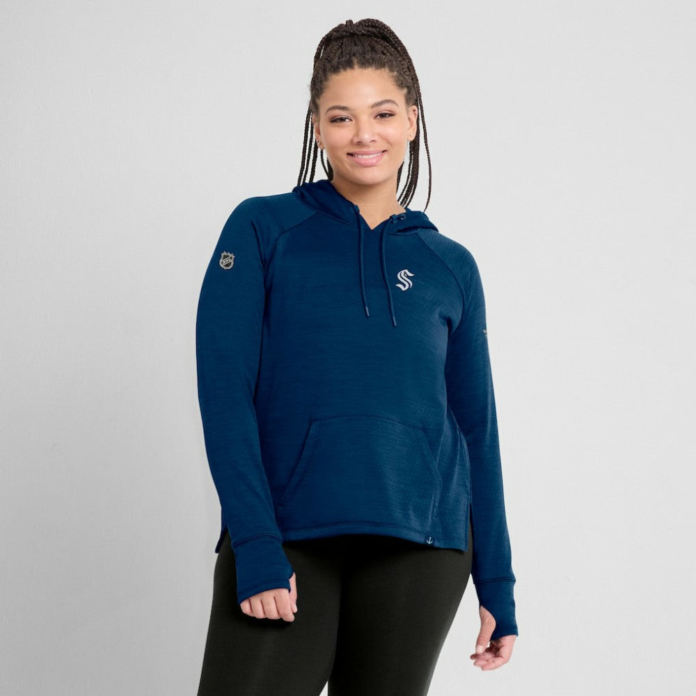 Seattle Kraken Fanatics Women's Authentic Pro Pullover Hoodie Heather Deep Sea Blue