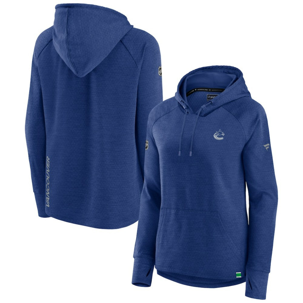 Vancouver Canucks - Fanatics Women's Authentic Pro Pullover Hoodie Heather Blue