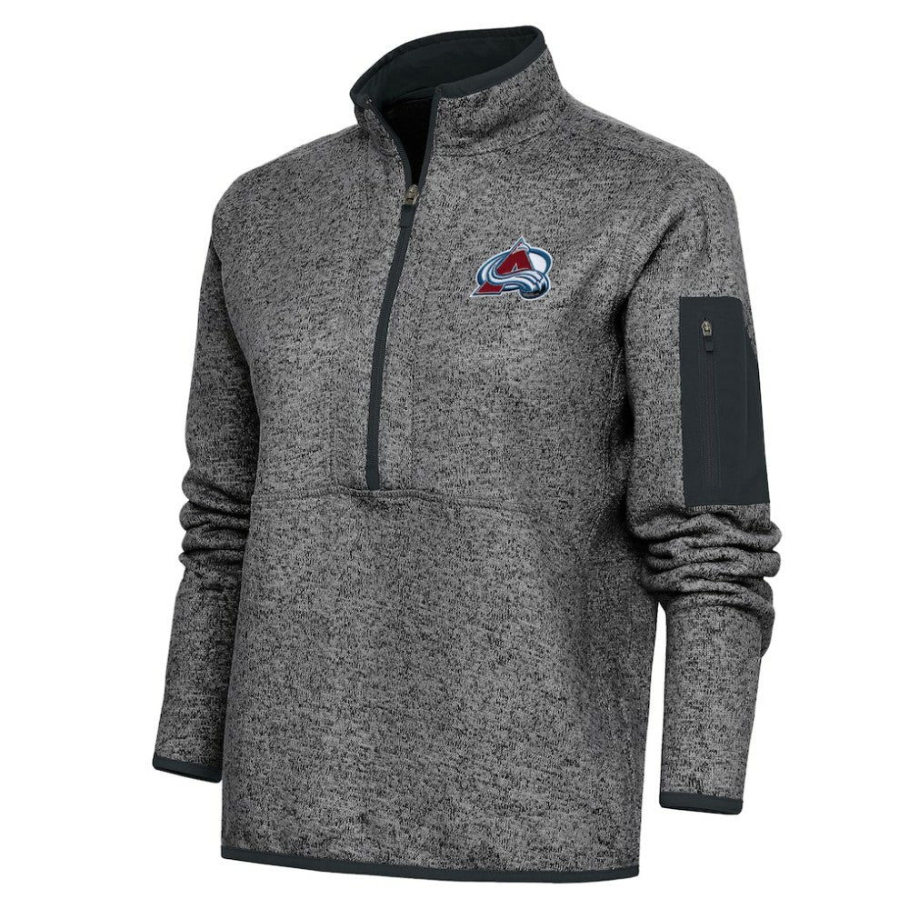 Colorado Avalanche - Antigua Women's Team Logo Fortune Quarter-Zip Jacket Heather Charcoal