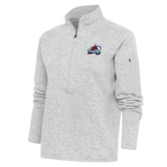 Colorado Avalanche - Antigua Women's Team Logo Fortune Quarter-Zip Jacket Heather Gray