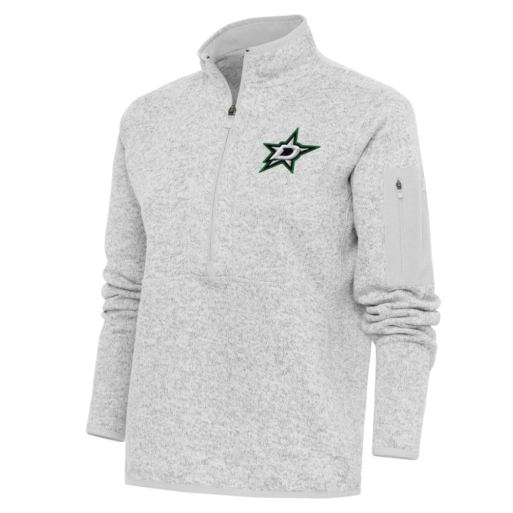 Dallas Stars - Antigua Women's Team Logo Fortune Quarter-Zip Jacket Heather Gray