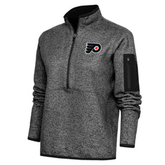 Philadelphia Flyers - Antigua Women's Team Logo Fortune Quarter-Zip Jacket Heather Black