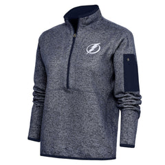 Tampa Bay Lightning - Antigua Women's Team Logo Fortune Quarter-Zip Jacket Heather Navy