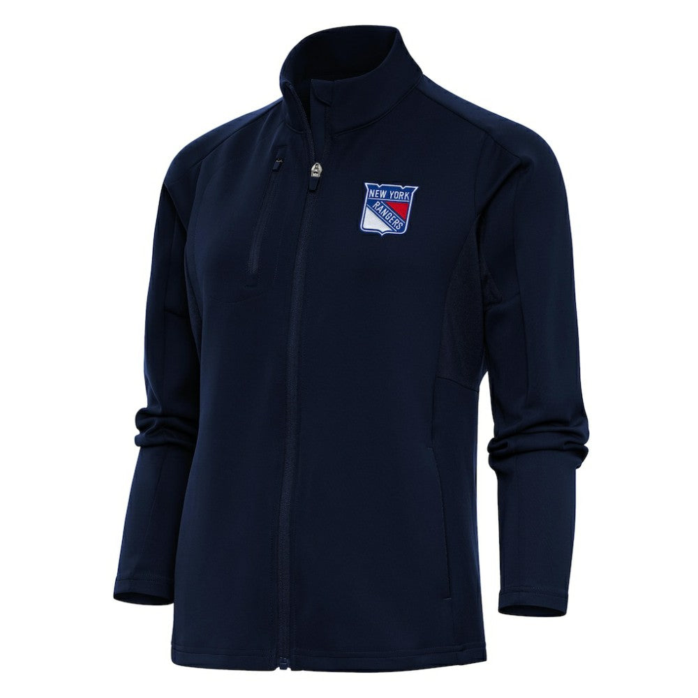 New York Rangers Antigua Women's Team Logo Generation Full-Zip Jacket Navy