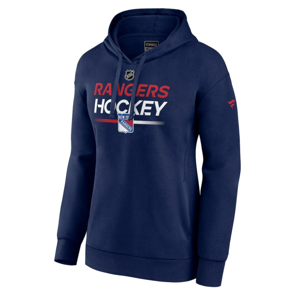 New York Rangers Fanatics Women's Authentic Pro Pullover Hoodie Navy