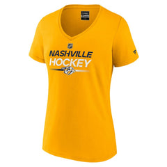 Nashville Predators - Fanatics Women's Authentic Pro Primary V-Neck T-Shirt Gold
