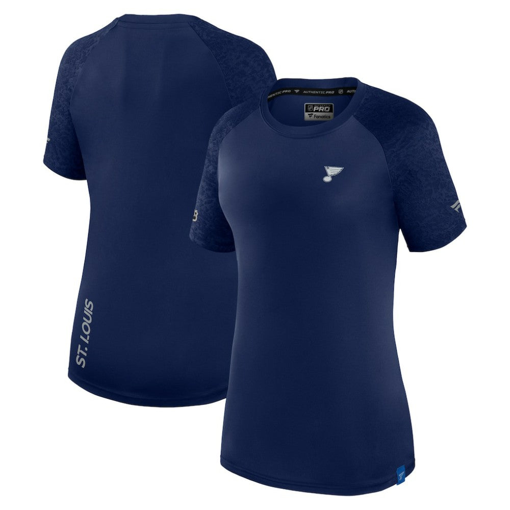 St. Louis Blues - Fanatics Women's Authentic Pro Tech T-Shirt Navy