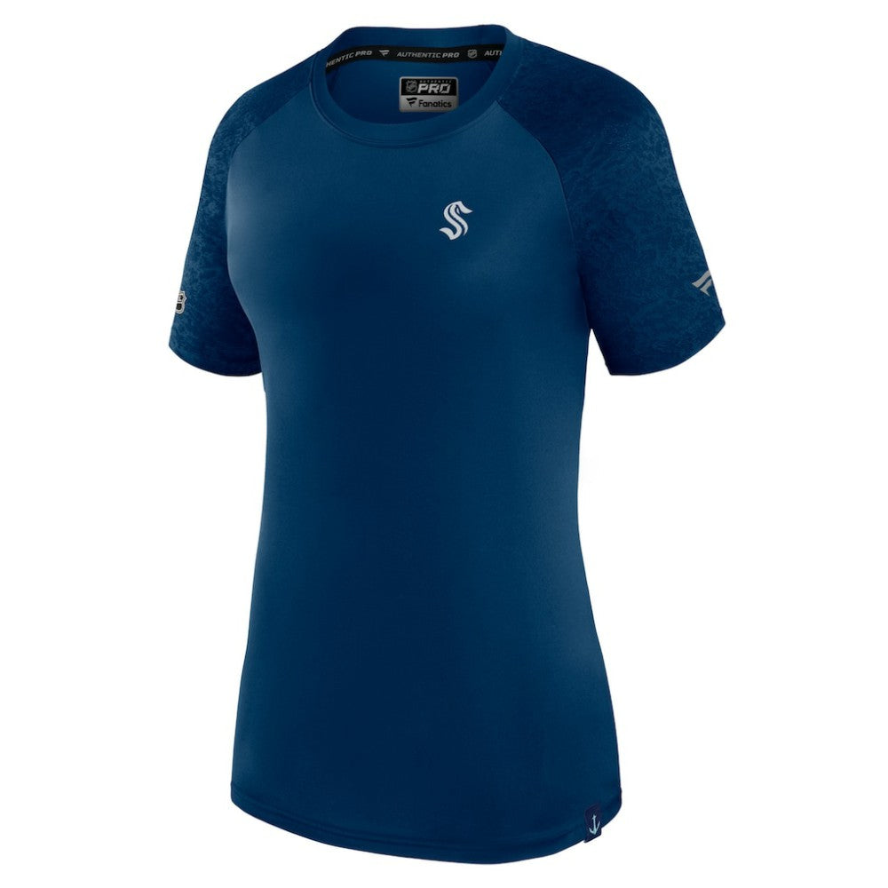 Seattle Kraken Fanatics Women's Authentic Pro Tech T-Shirt Deep Sea Blue