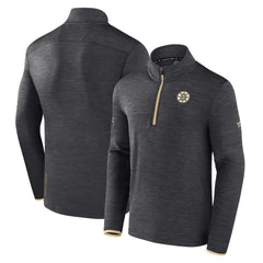 Boston Bruins Fanatics Authentic Pro Quarter-Zip Pullover Top Heather Charcoal