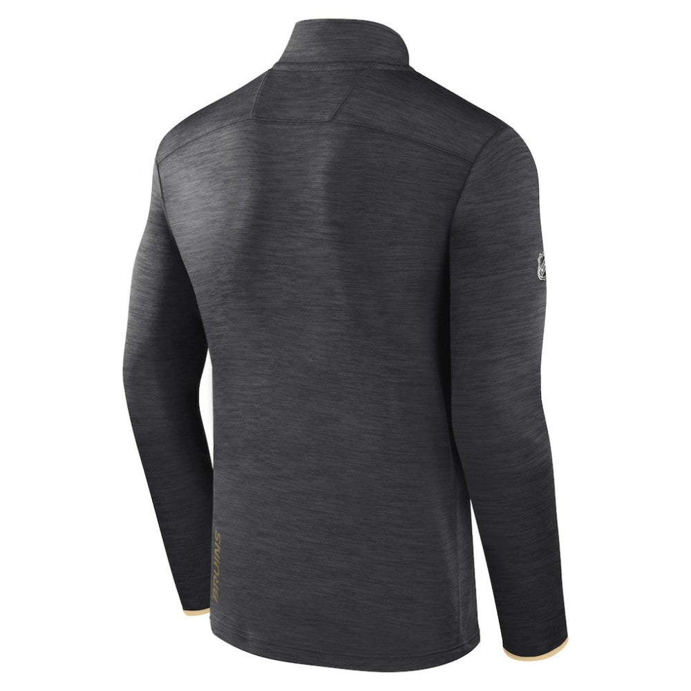 Boston Bruins Fanatics Authentic Pro Quarter-Zip Pullover Top Heather Charcoal