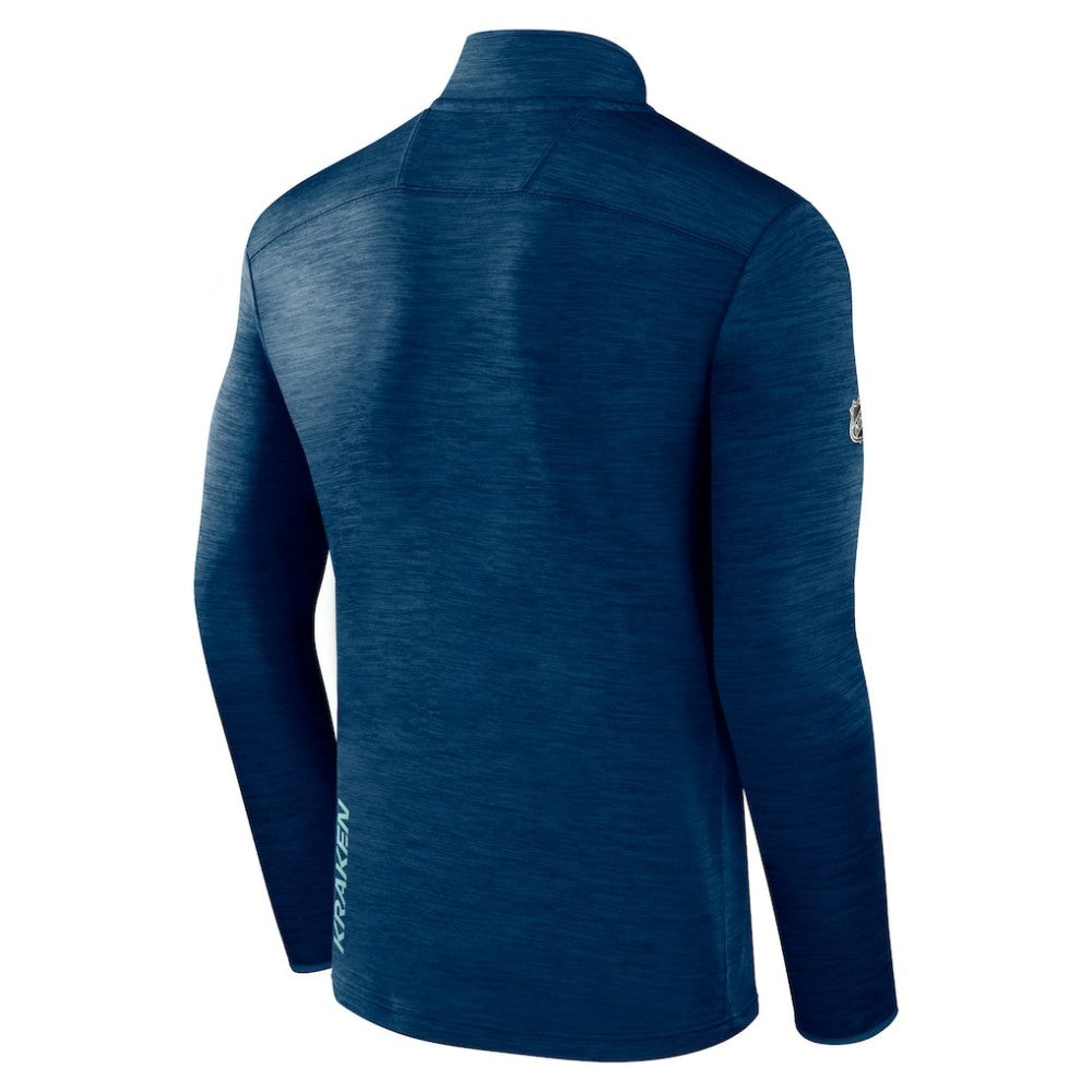 Seattle Kraken Fanatics Authentic Pro Quarter-Zip Pullover Top Deep Sea Blue