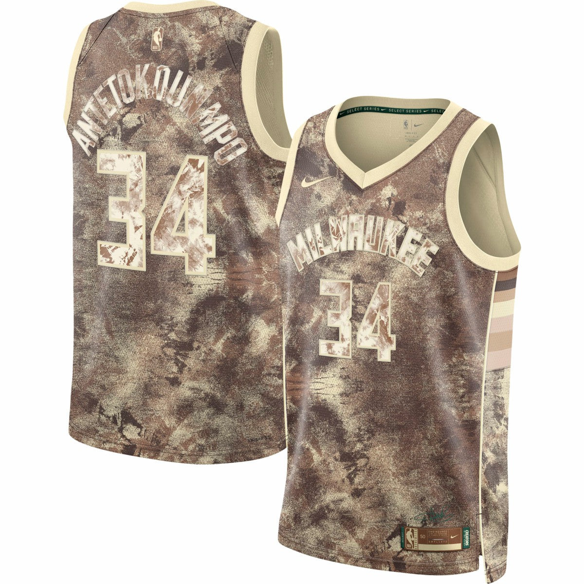 Nike - Giannis Antetokounmpo Milwaukee Bucks Unisex Select Series Swingman Jersey - Brown