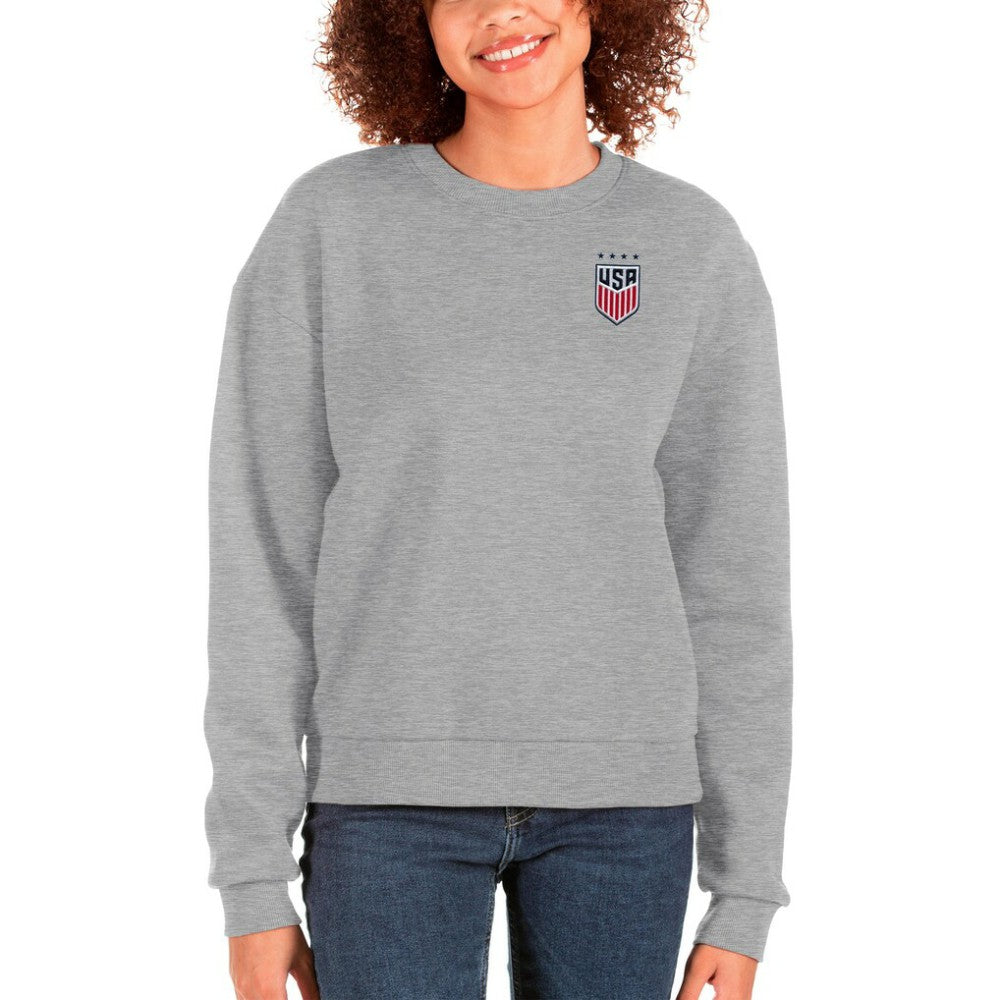 USWNT Antigua Women's Victory Crewneck Pullover Sweatshirt - Gray