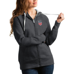 USWNT Antigua Women's Victory Full-Zip Hoodie - Charcoal