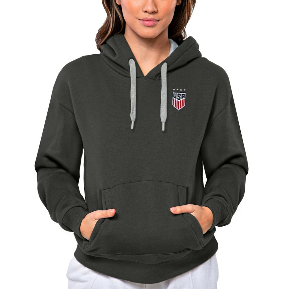 USWNT Antigua Women's Victory Pullover Hoodie - Charcoal