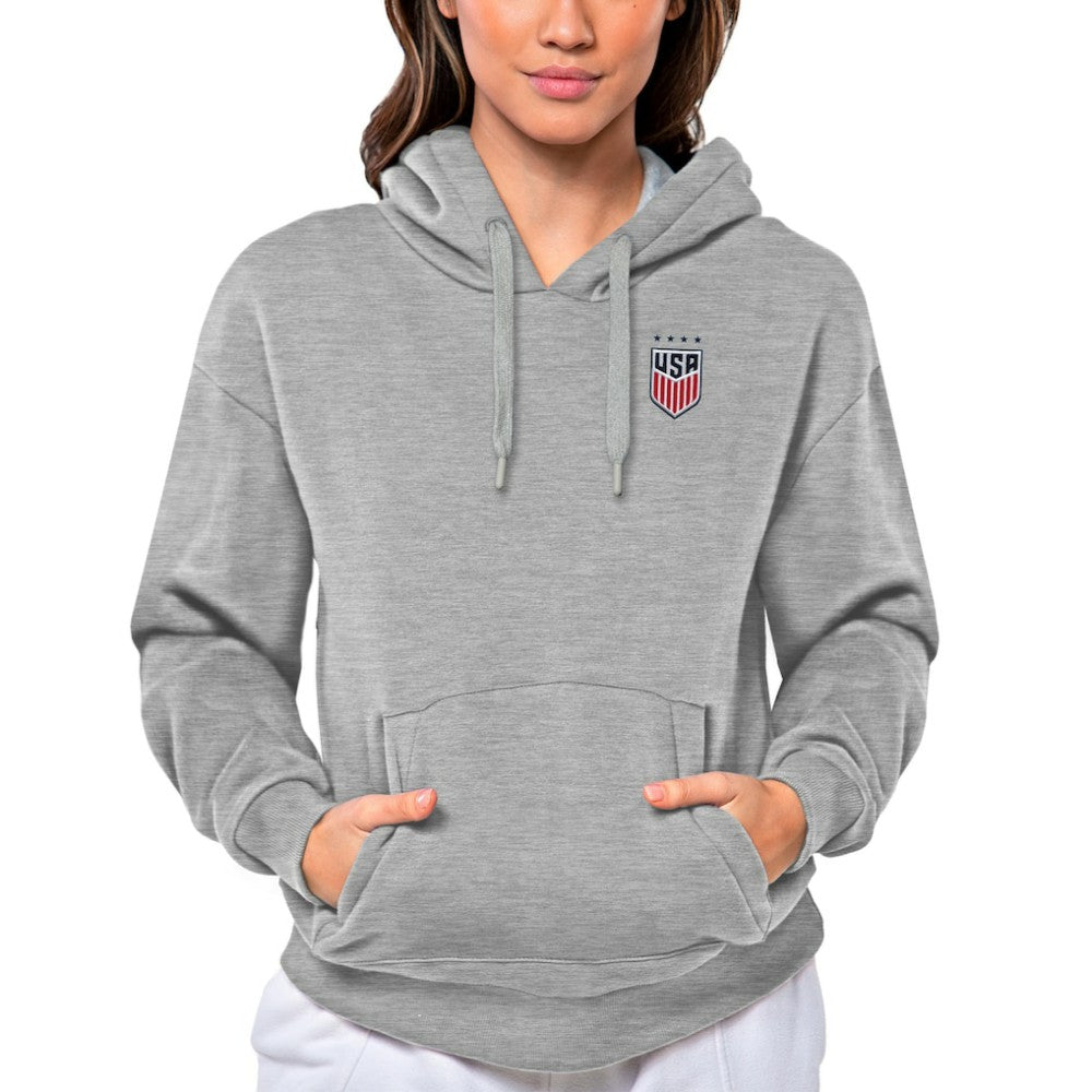 USWNT Antigua Women's Victory Pullover Hoodie - Gray