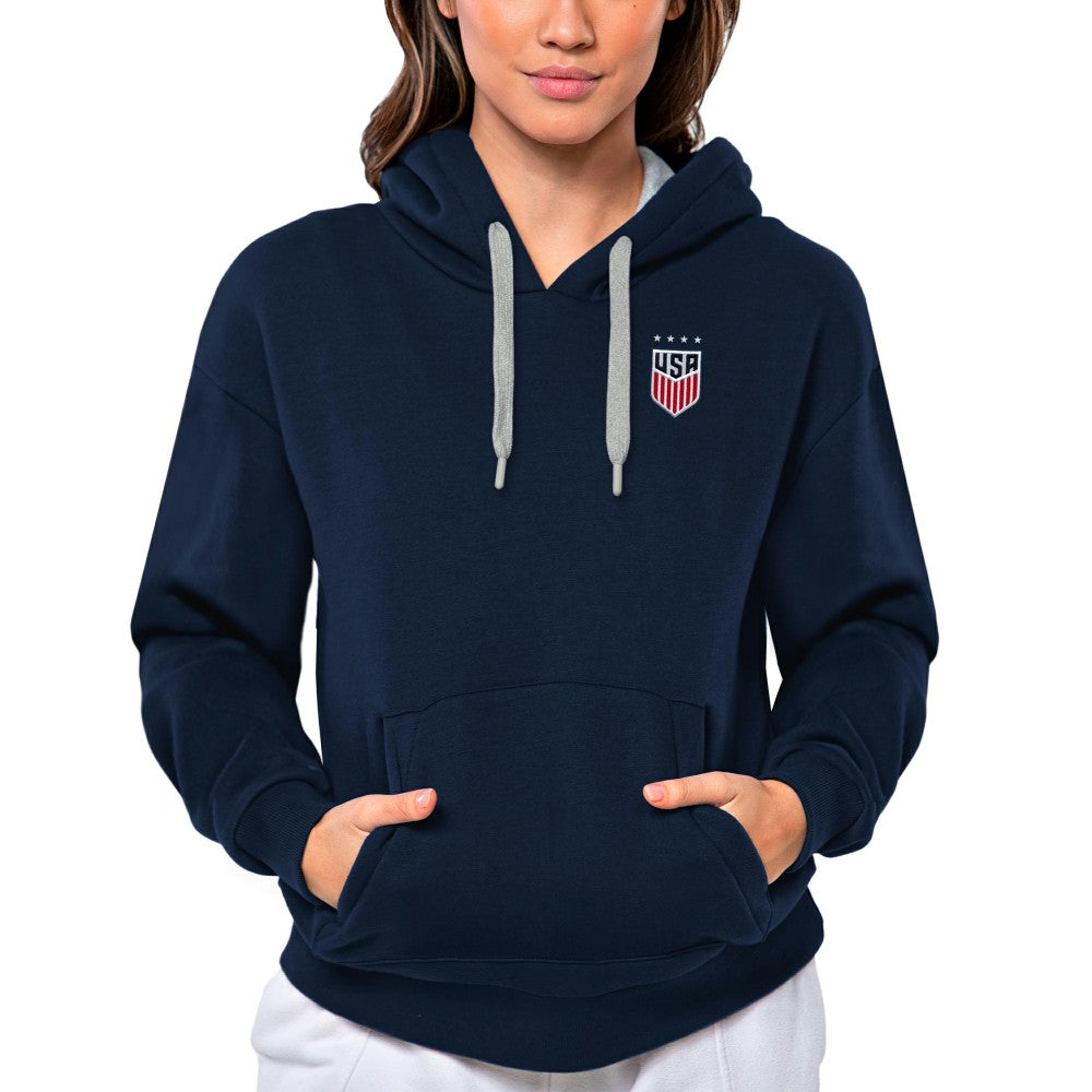 USWNT Antigua Women's Victory Pullover Hoodie - Navy