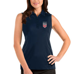 USWNT Antigua Women's Tribute Sleeveless Polo - Navy