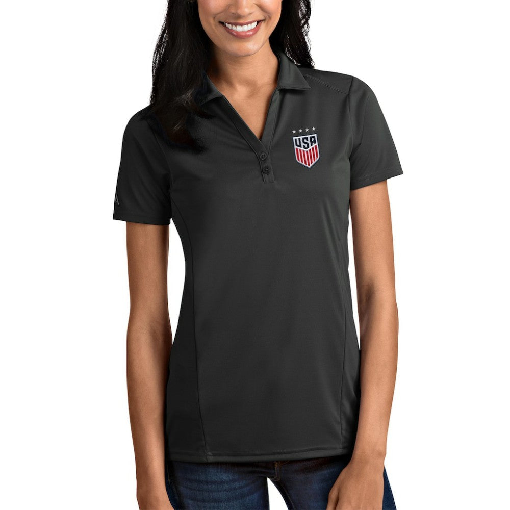 USWNT Antigua Women's Tribute Polo - Charcoal