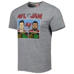 Tom Brady & Mike Evans Tampa Bay Buccaneers Homage Unisex NFL Jam Tri-Blend T-Shirt Heather Gray - NFL