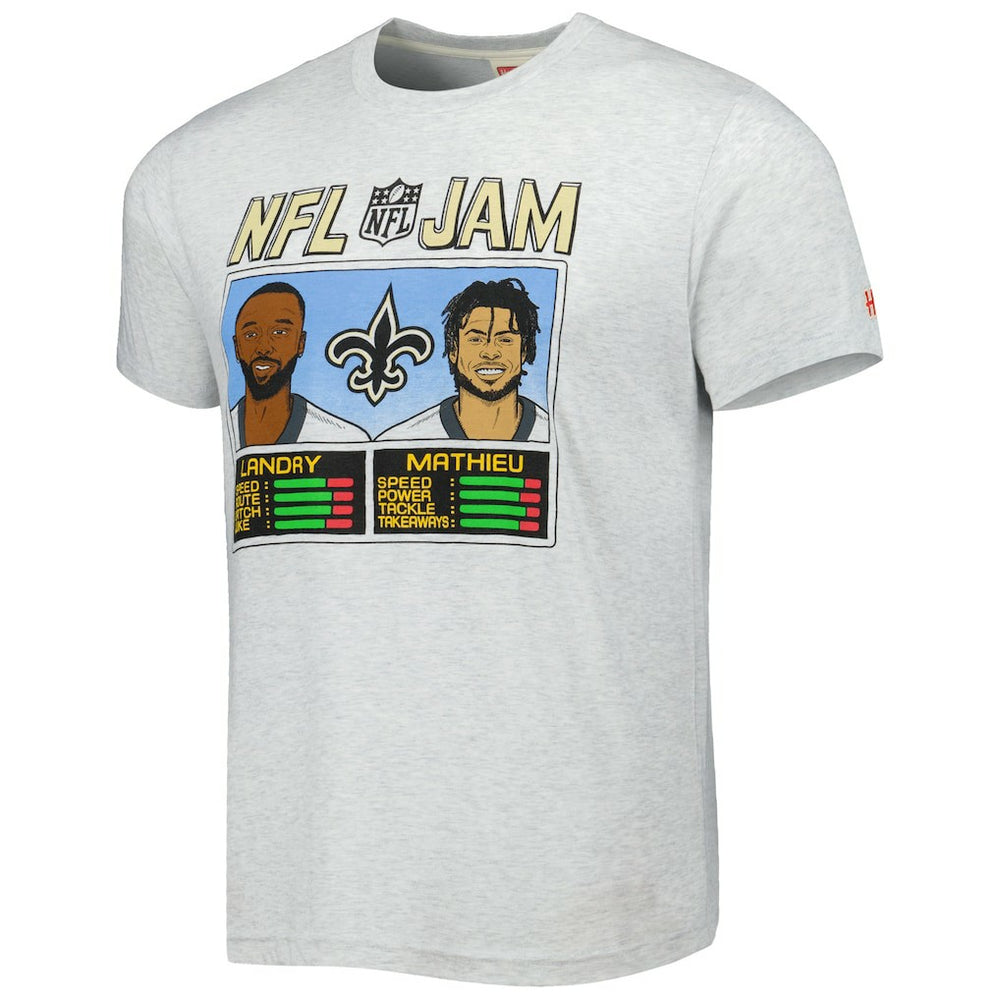 Jarvis Landry & Tyrann Mathieu New Orleans Saints Homage Unisex NFL Jam Tri-Blend T-Shirt Heather Gray - NFL