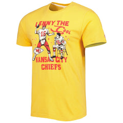 Len Dawson Kansas City Chiefs Homage Unisex Caricature Retired Player Tri-Blend T-Shirt Gold - NFL