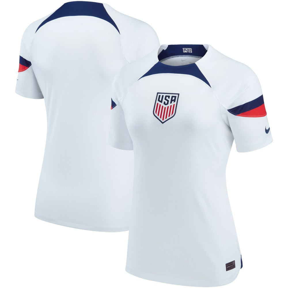 Nike USMNT Women's 2022/23 Home Breathe Stadium Replica Blank Jerseys - White