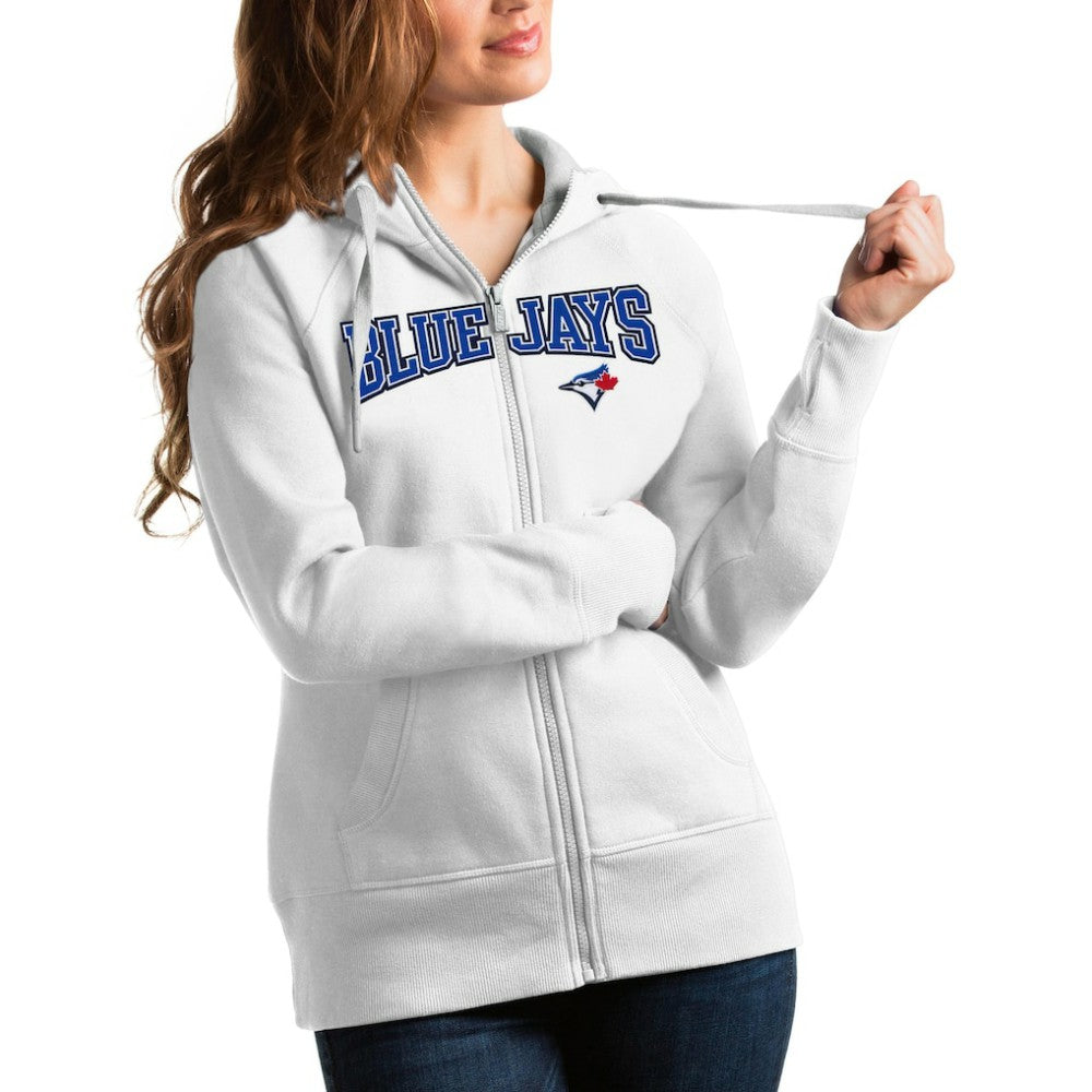 Toronto Blue Jays Antigua Women's Team Logo Victory Full-Zip Hoodie Sale