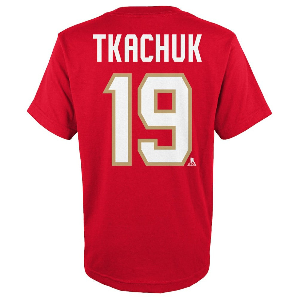 Matthew Tkachuk Florida Panthers - Youth Player Name & Number T-Shirt Red