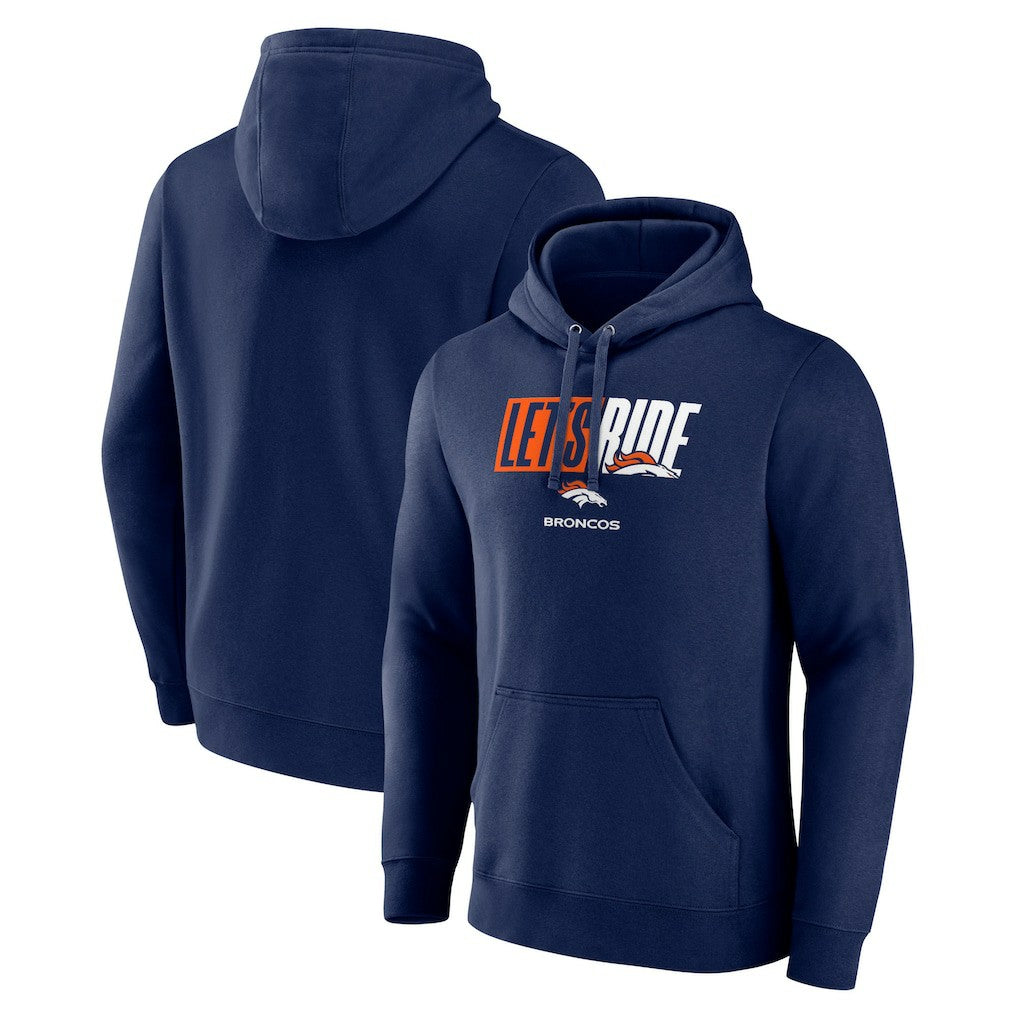 Denver Broncos Let's Ride Pullover Hoodie Navy - NFL