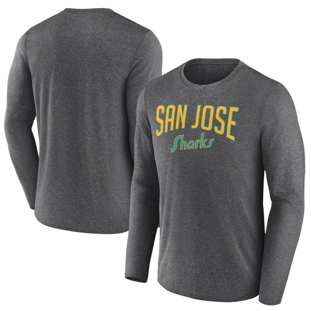 San Jose Sharks - Fanatics Special Edition 2.0 Scoring Chance Long Sleeve T-Shirt Heather Charcoal