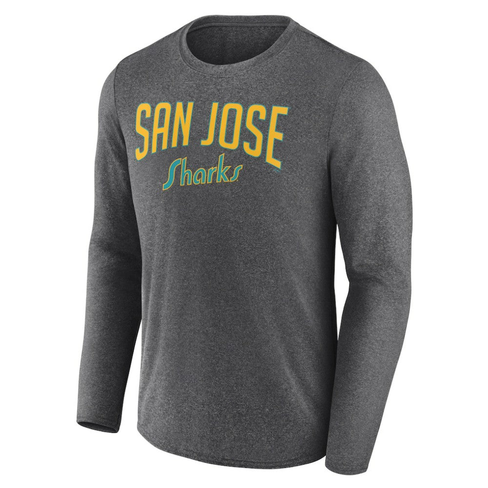 San Jose Sharks - Fanatics Special Edition 2.0 Scoring Chance Long Sleeve T-Shirt Heather Charcoal