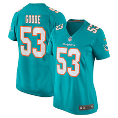 Cameron Goode Miami Dolphins Women's Game Player Jersey Aqua - Nike