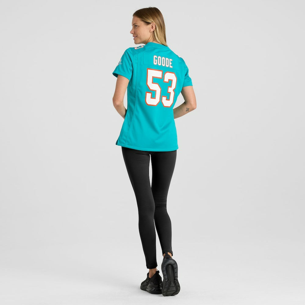 Cameron Goode Miami Dolphins Women's Game Player Jersey Aqua - Nike
