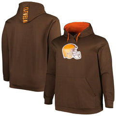 Cleveland Browns Big & Tall Logo Pullover Hoodie Brown - NFL