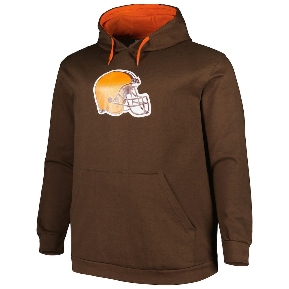 Cleveland Browns Big & Tall Logo Pullover Hoodie Brown - NFL