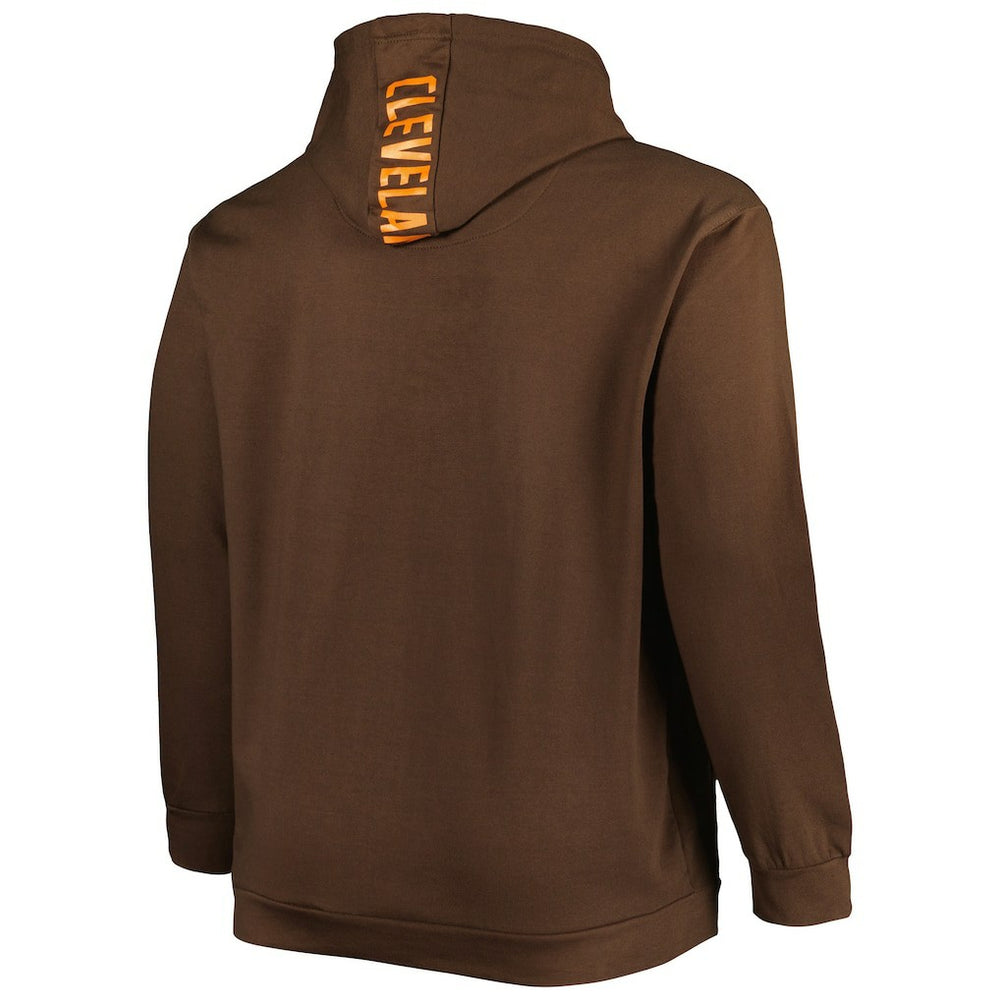 Cleveland Browns Big & Tall Logo Pullover Hoodie Brown - NFL