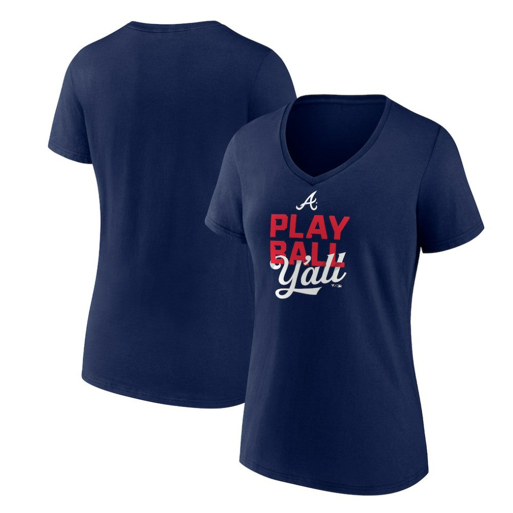 Atlanta Braves Women's Play Ball V-Neck T-Shirt Sale